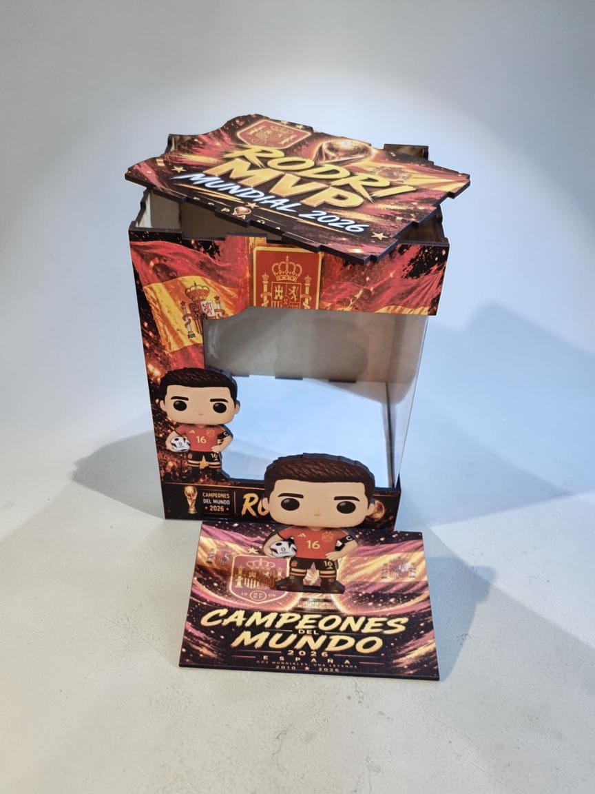 Caja Funko Personalizada de Madera Rodri MVP Mundial 2026