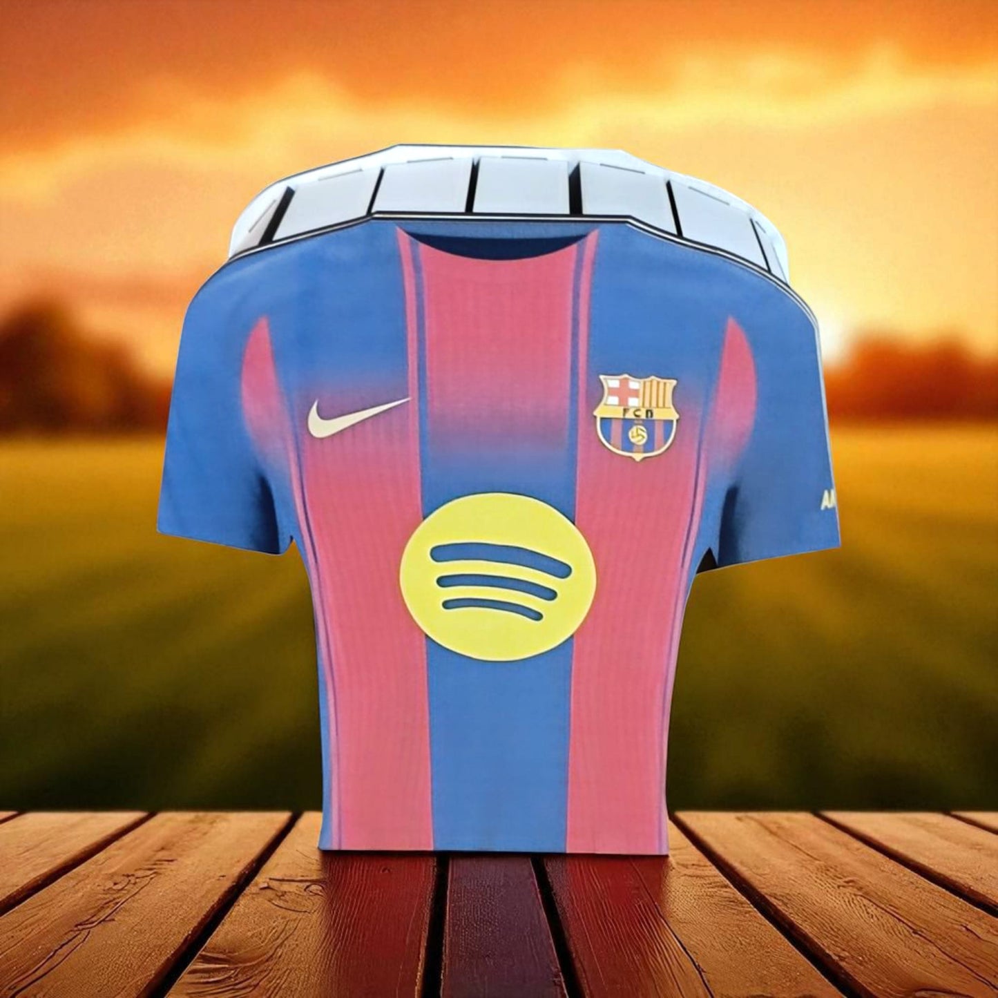 Caja de Madera en Forma de Camiseta – Barça, real Madrid o Personalizada