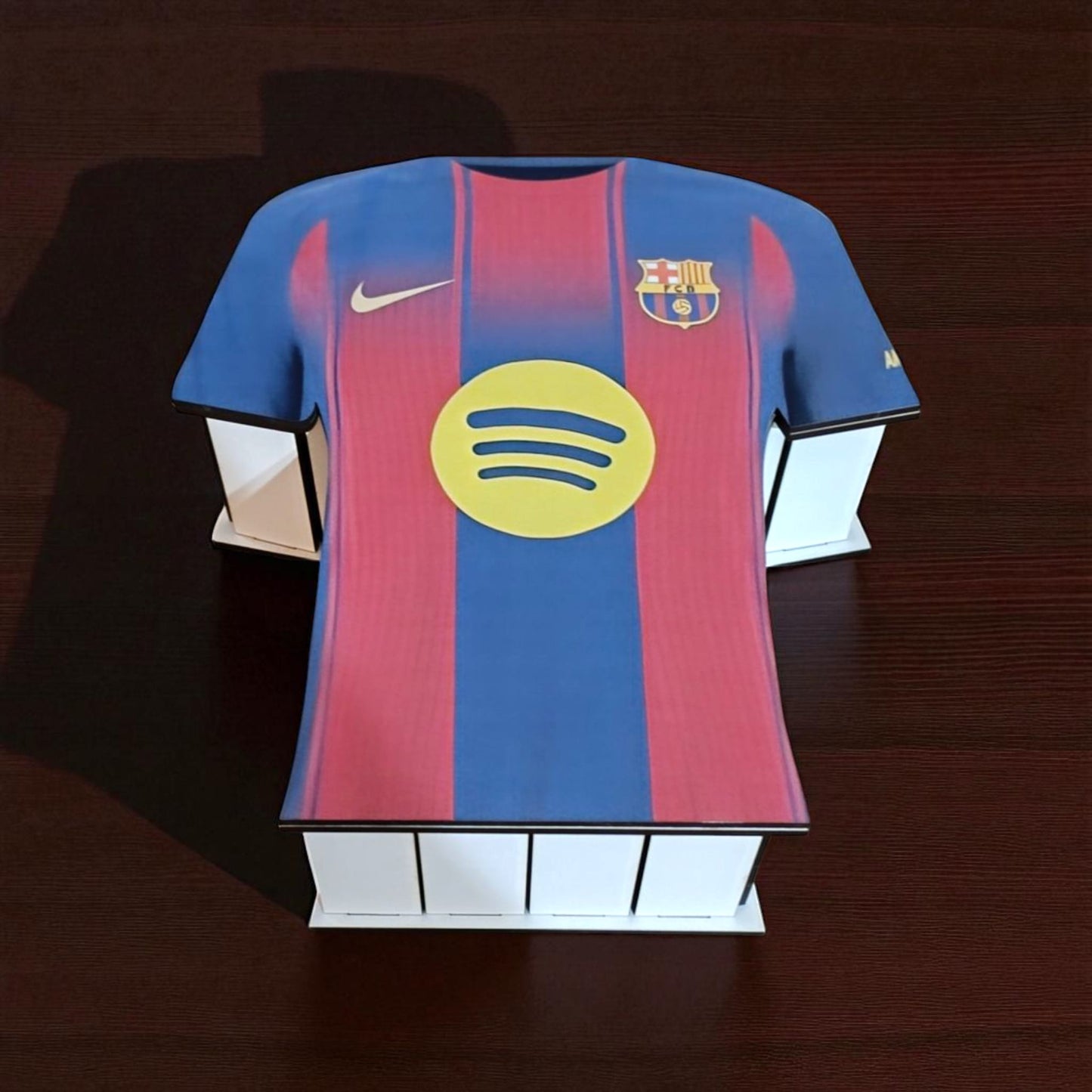 Caja de Madera en Forma de Camiseta – Barça, real Madrid o Personalizada