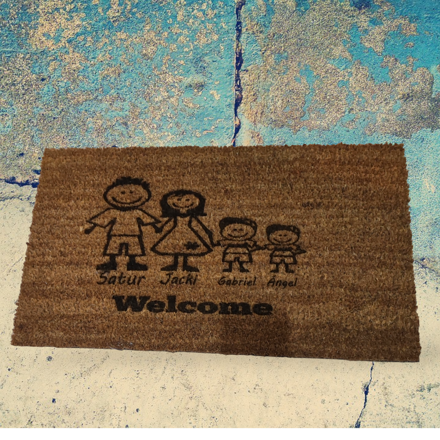 "Felpudo de fibra de coco personalizado: Añade un toque único y decorativo a tu hogar"