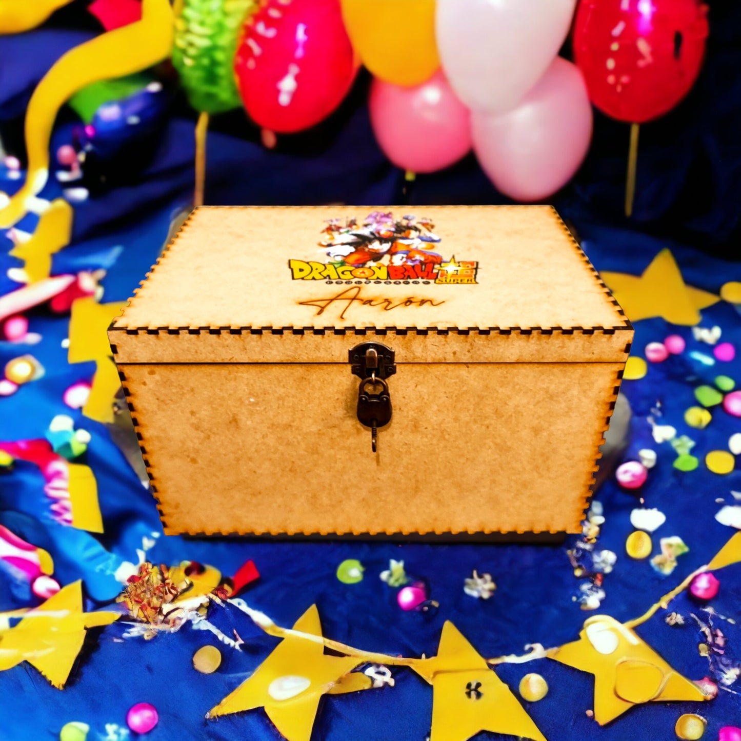 Caja de madera de Dragon Ball con nombre personalizado - ¡Guarda tus objetos de valor como todo un guerrero! - fusoregalos