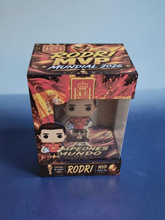 Caja Funko Personalizada de Madera Rodri MVP Mundial 2026
