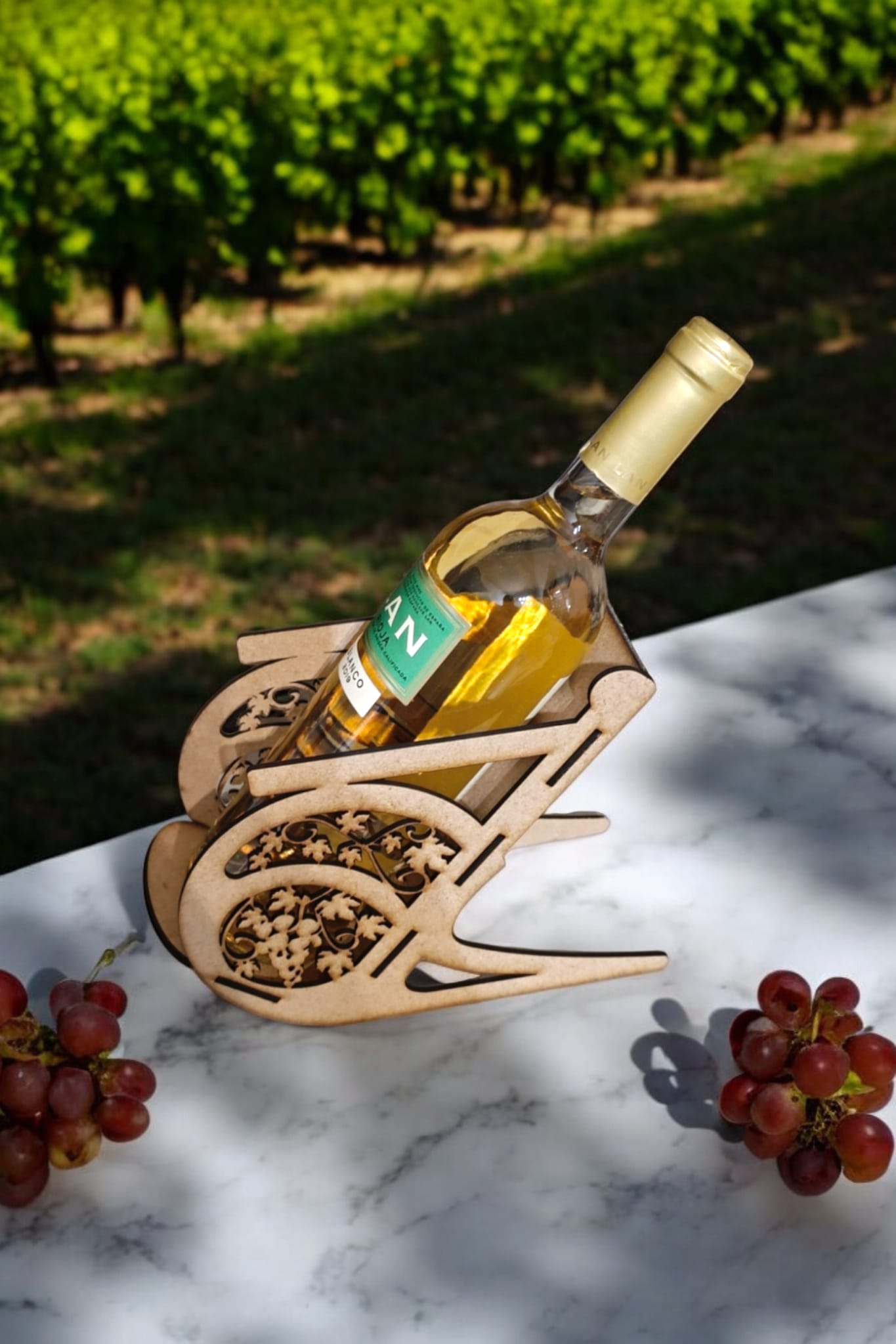 Portabotellas de Vino en Madera con Diseño de Mecedora | Regalos Originales para Amantes del Vino