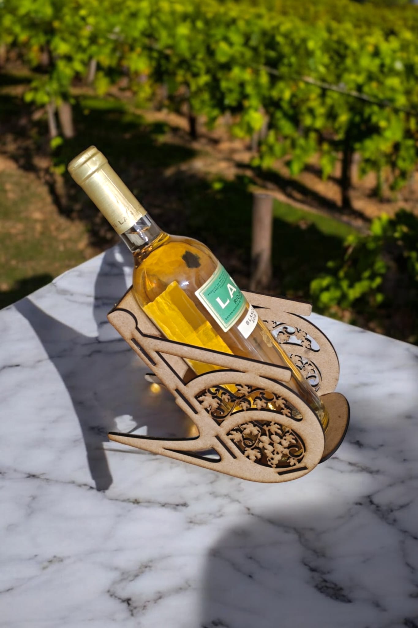 Portabotellas de Vino en Madera con Diseño de Mecedora | Regalos Originales para Amantes del Vino