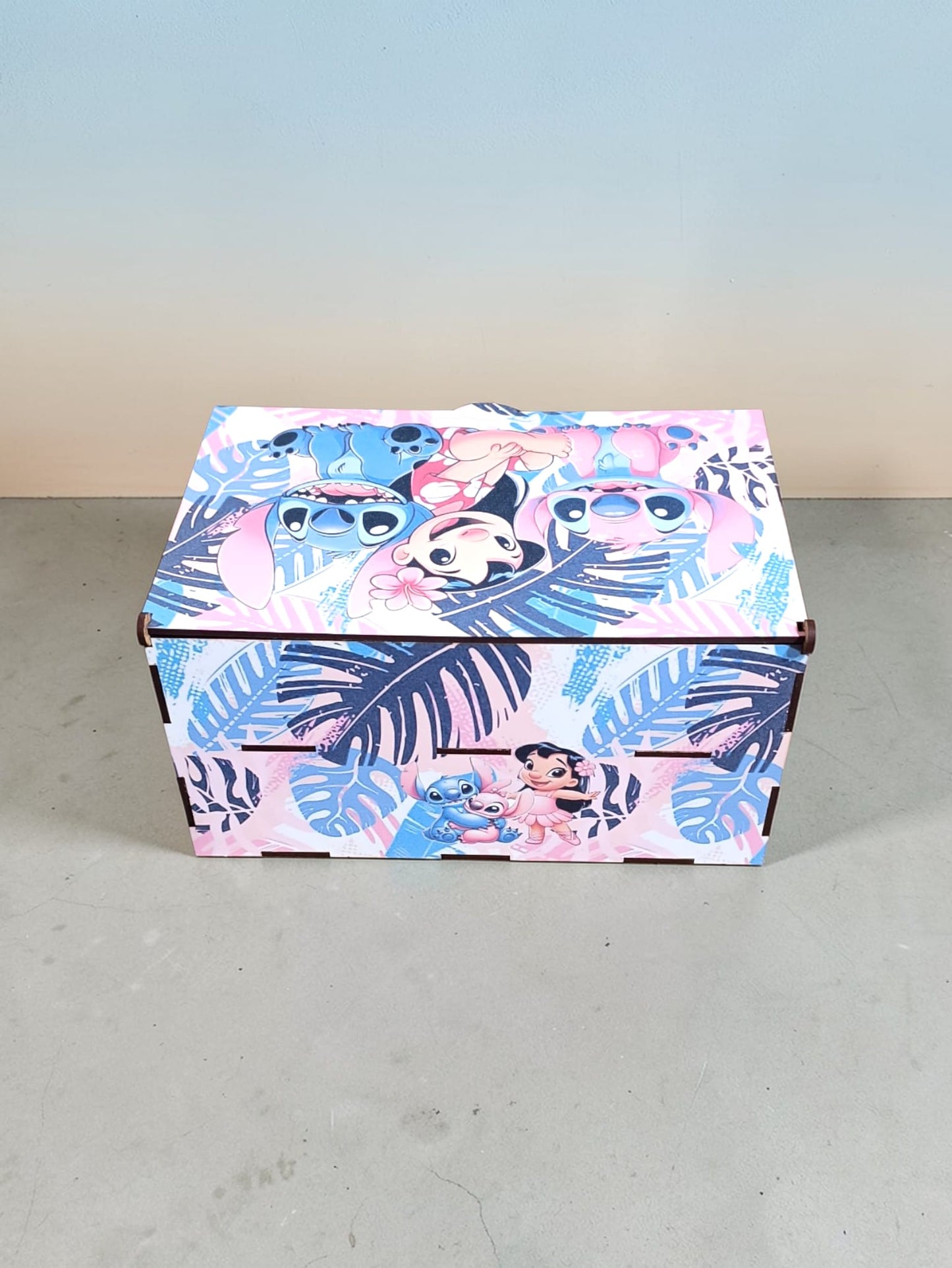 Caja organizadora Lilo y Stitch con cajón de madera