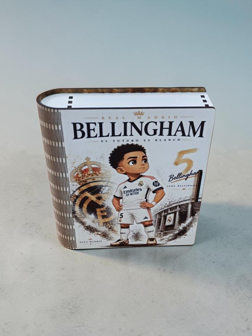 caja libro de madera personalizada Real Madrid