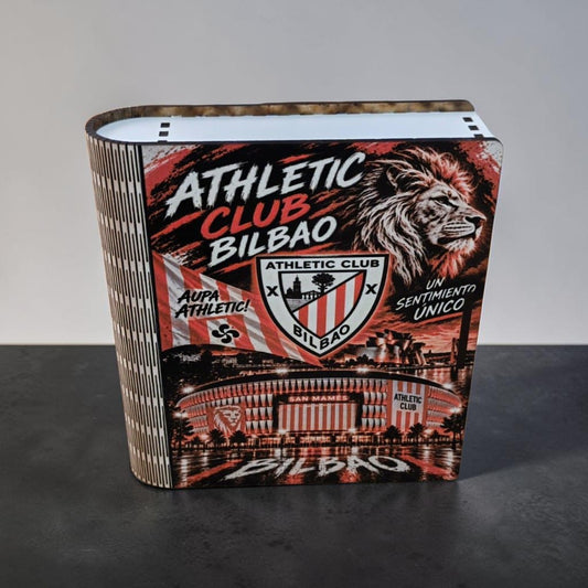 Caja de Madera en Forma de Libro Personalizada con Jugador de Fútbol Athletic club Bilbao
