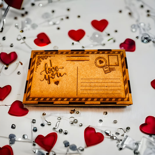 "Caja de madera con diseño de carta personalizada" - fusoregalos