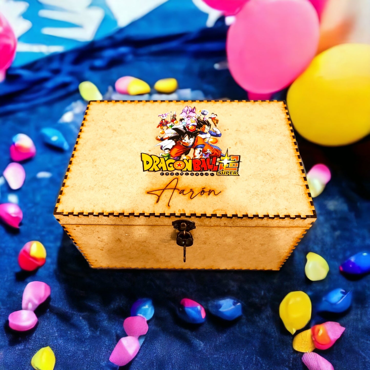 Caja de madera de Dragon Ball con nombre personalizado - ¡Guarda tus objetos de valor como todo un guerrero! - fusoregalos